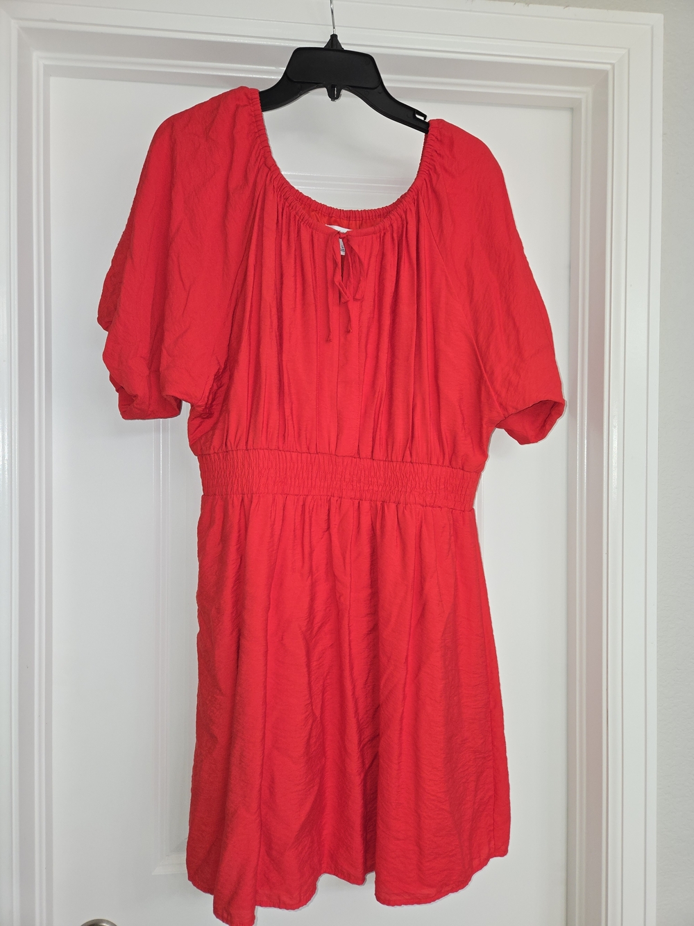Nine West Red Short-Sleeve Mini Dress